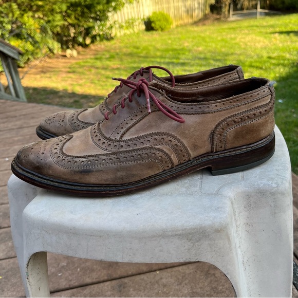 Allen Edmonds Neumok Brown Wingtips 10D Unlined Shortwings USA - Picture 3 of 7